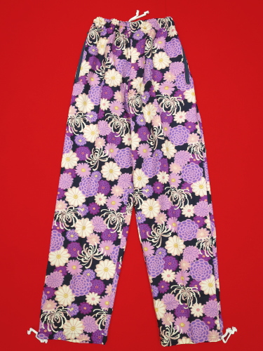 義若オリジナルの和柄ズボン 菊尽くし(紫)